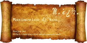 Maximovics Ákos névjegykártya